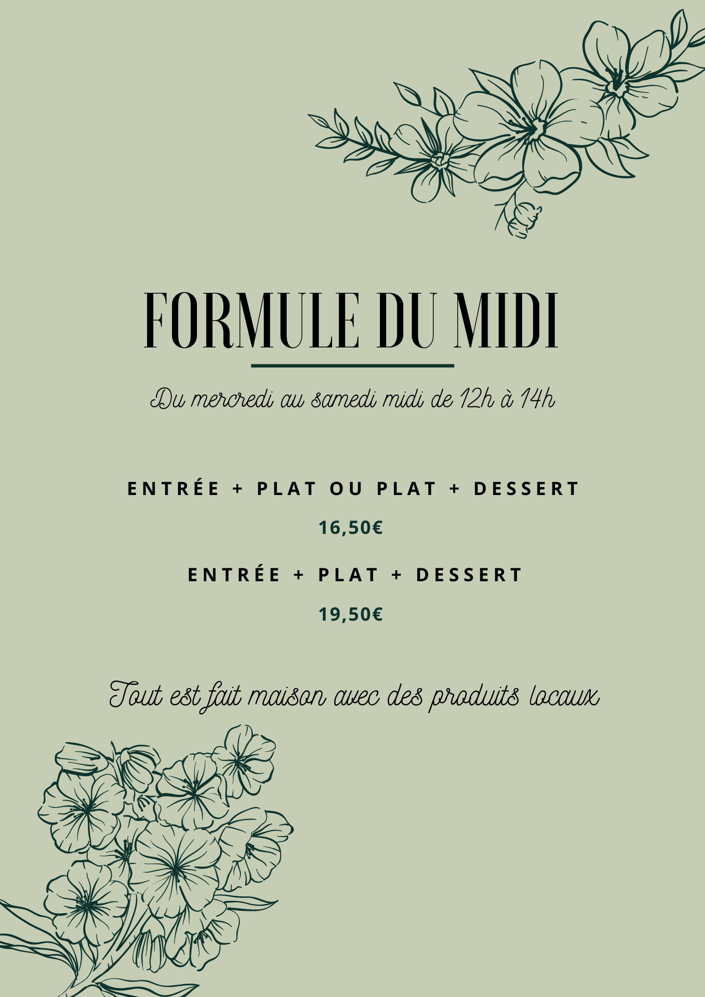 Menu de la semaine Opaline Binic